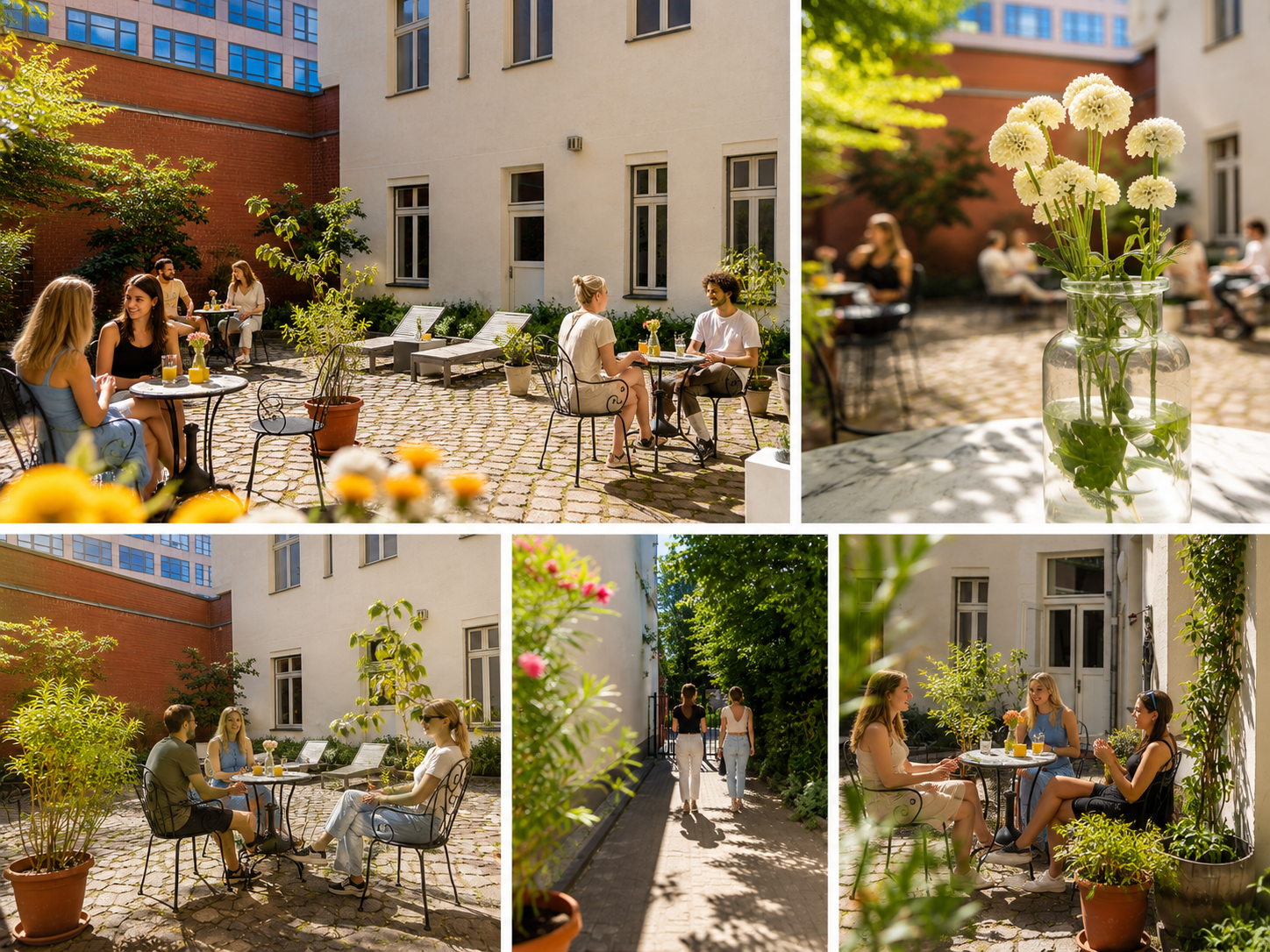 Innenhof-Garten mit Gästen